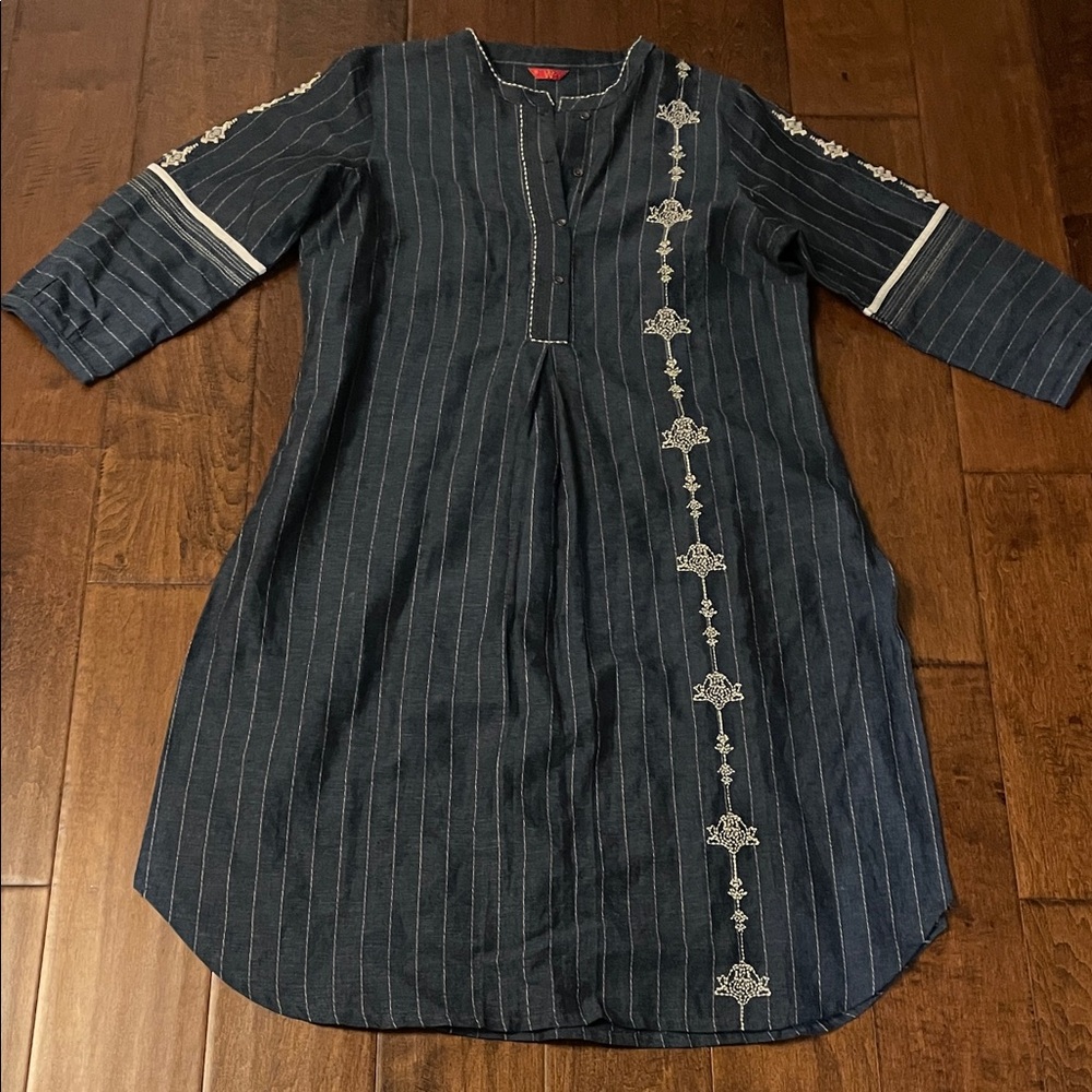 Striped Blue Denim colored  Kurti